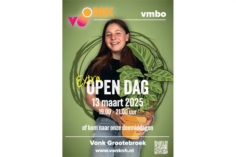 Extra open dag van vmbo Vonk Grootebroek op 13 maart!